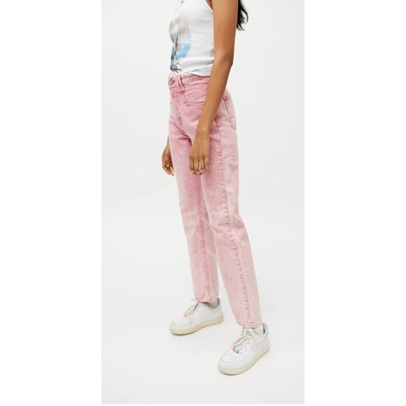 NWT BGD urban outfitters pink jeans high rise Cowboy Jeans Size 24 - Picture 3 of 11
